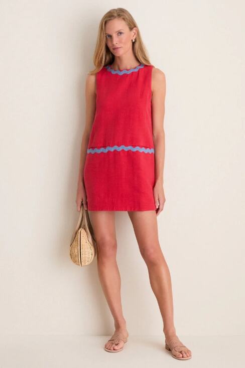 Tuckernuck Dresses & Skirts - Tuckernuck Cherry Ric Rac Corby Shift Dress Size Small Resort Wear Party Mini